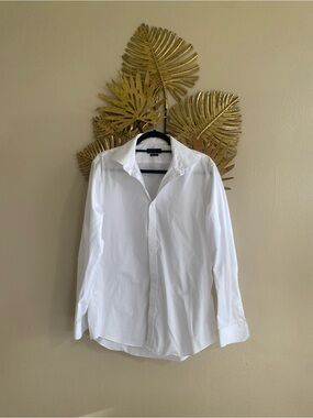 Dkny White Long-Sleeve Dress Shirt